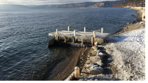 Icy Pier on Lake Baikal