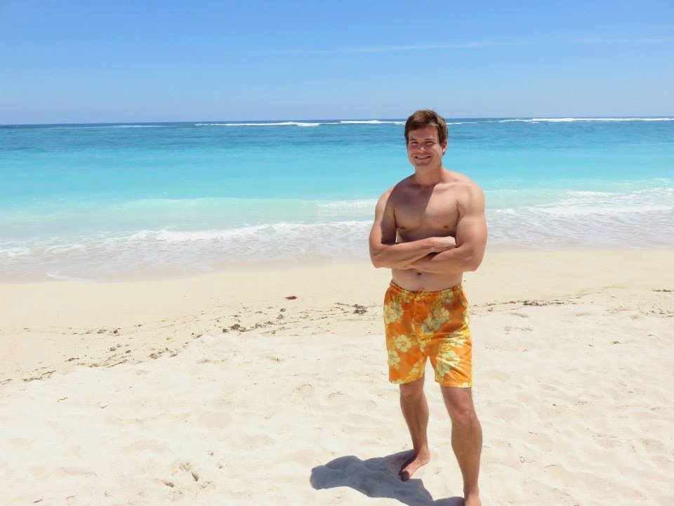 Ryan Biddulph standing on the beach