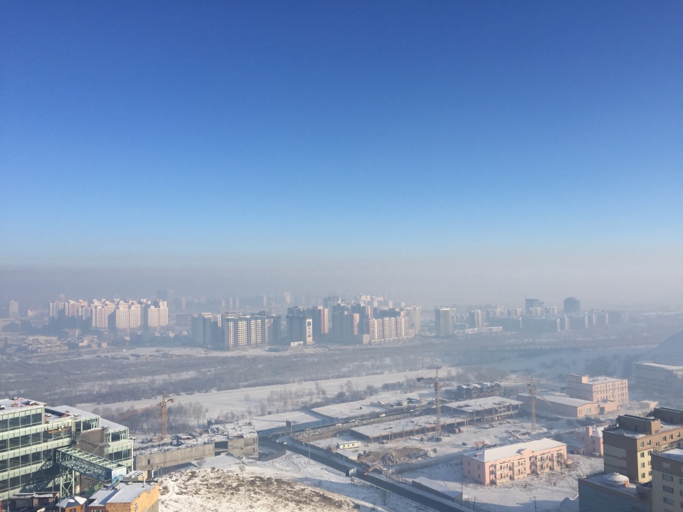 The pollution is the yellow haze over UB