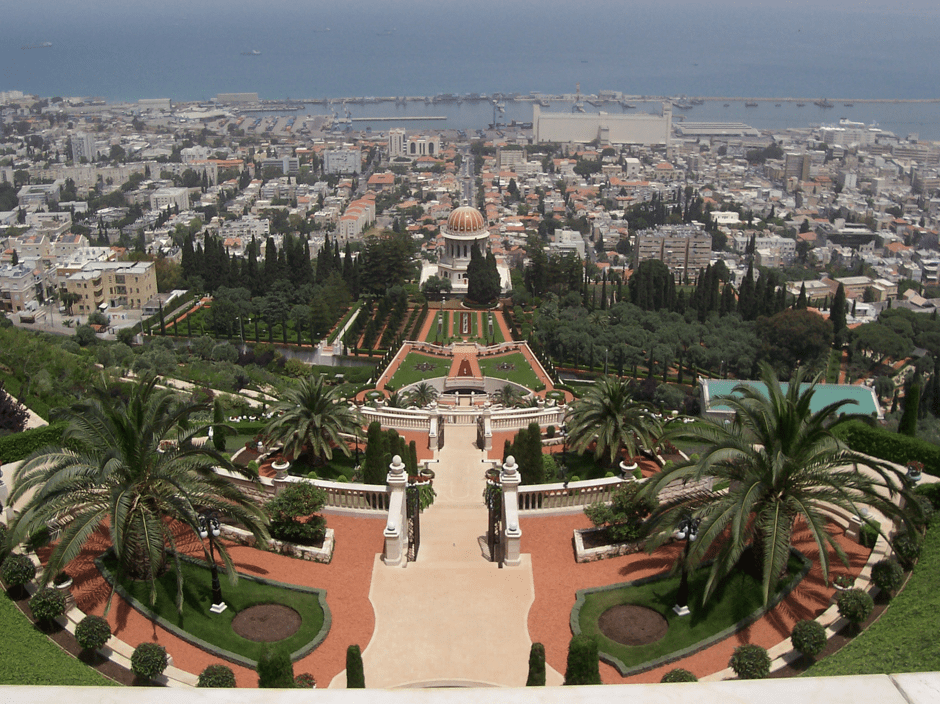 top of the Bahai Temple in Haifa, Israel-min