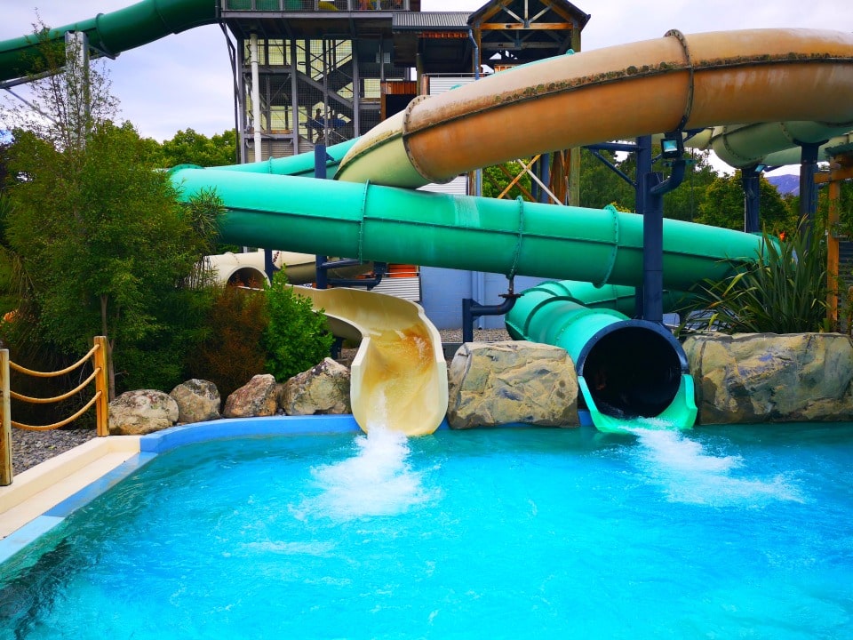fast and slow slides at Hanmer springs